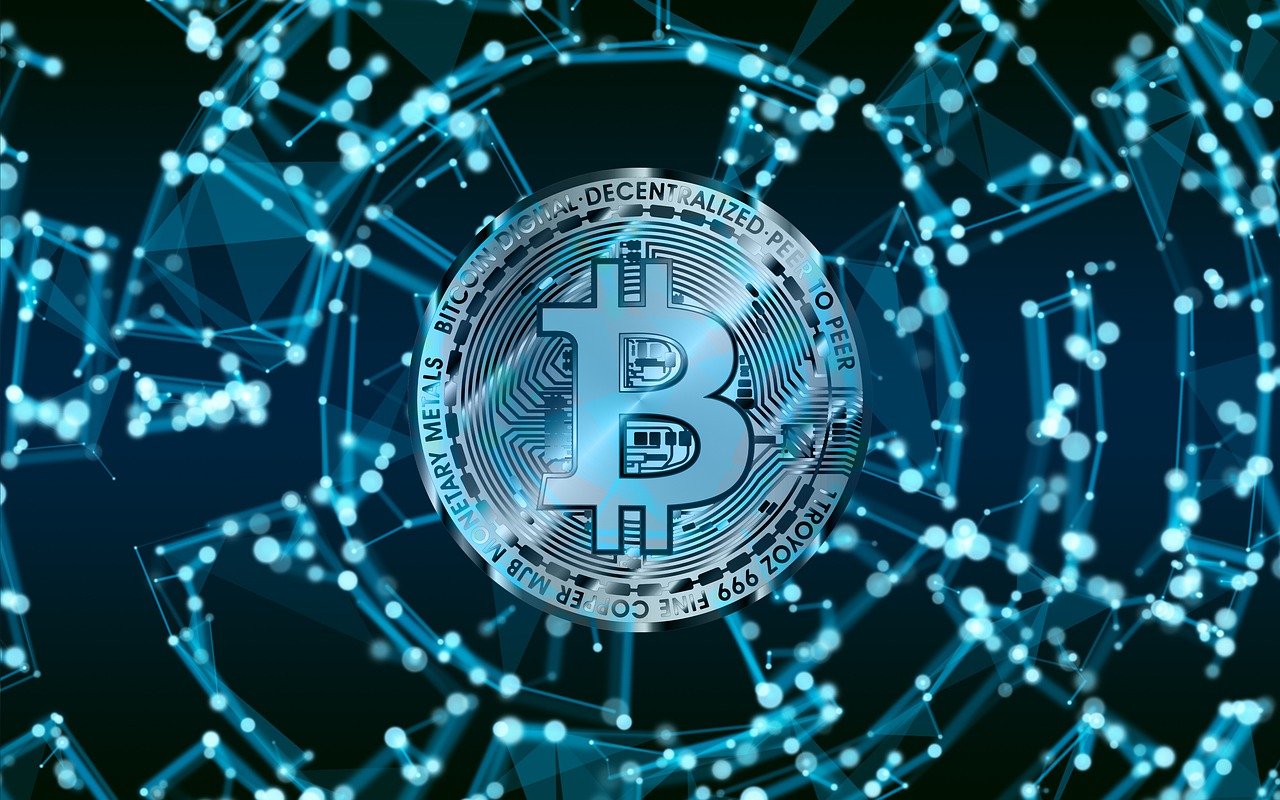 Free bitcoin block chain currency illustration